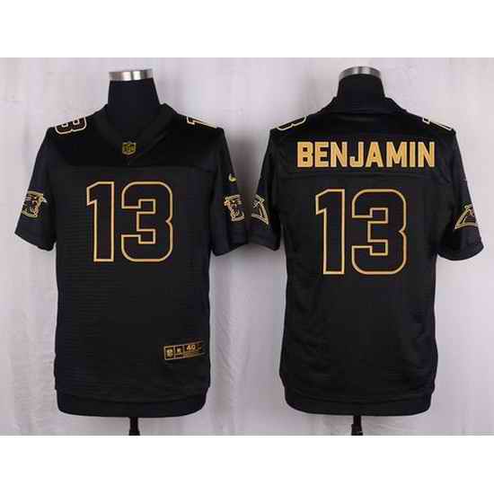 Nike Panthers #13 Kelvin Benjamin Black Mens Stitched NFL Elite Pro Line Gold Collection Jersey